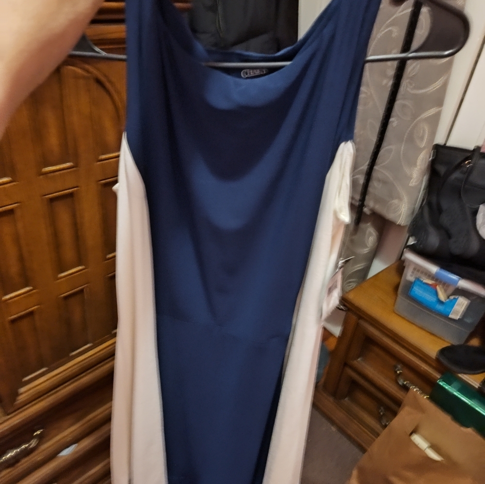 Chico's Navy and White Dress